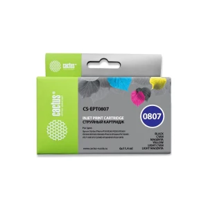 Քարթրիջ CACTUS CS-EPT0807 Black,Yellow,Blue,Magenta,Light Blue,Light Magenta